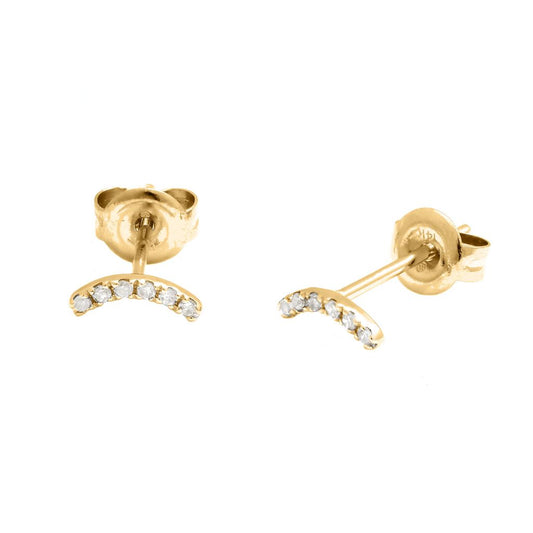 Yellow Gold Fashion Single Micro Pave Diamond Earring (Petite Fashion Earring (14k))