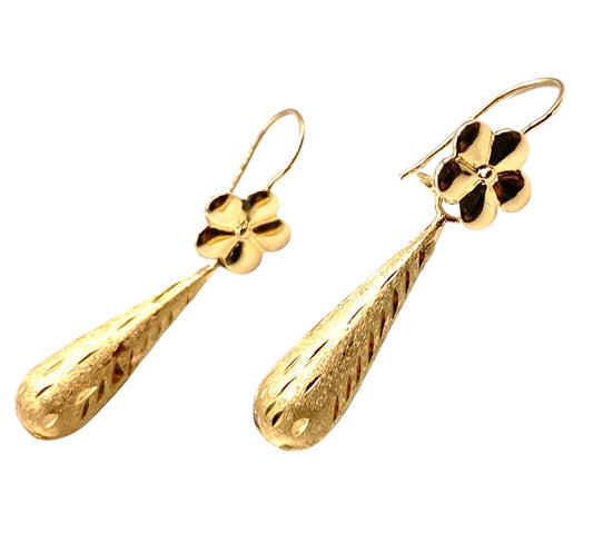 10K Gold Drop Dangling Earrings