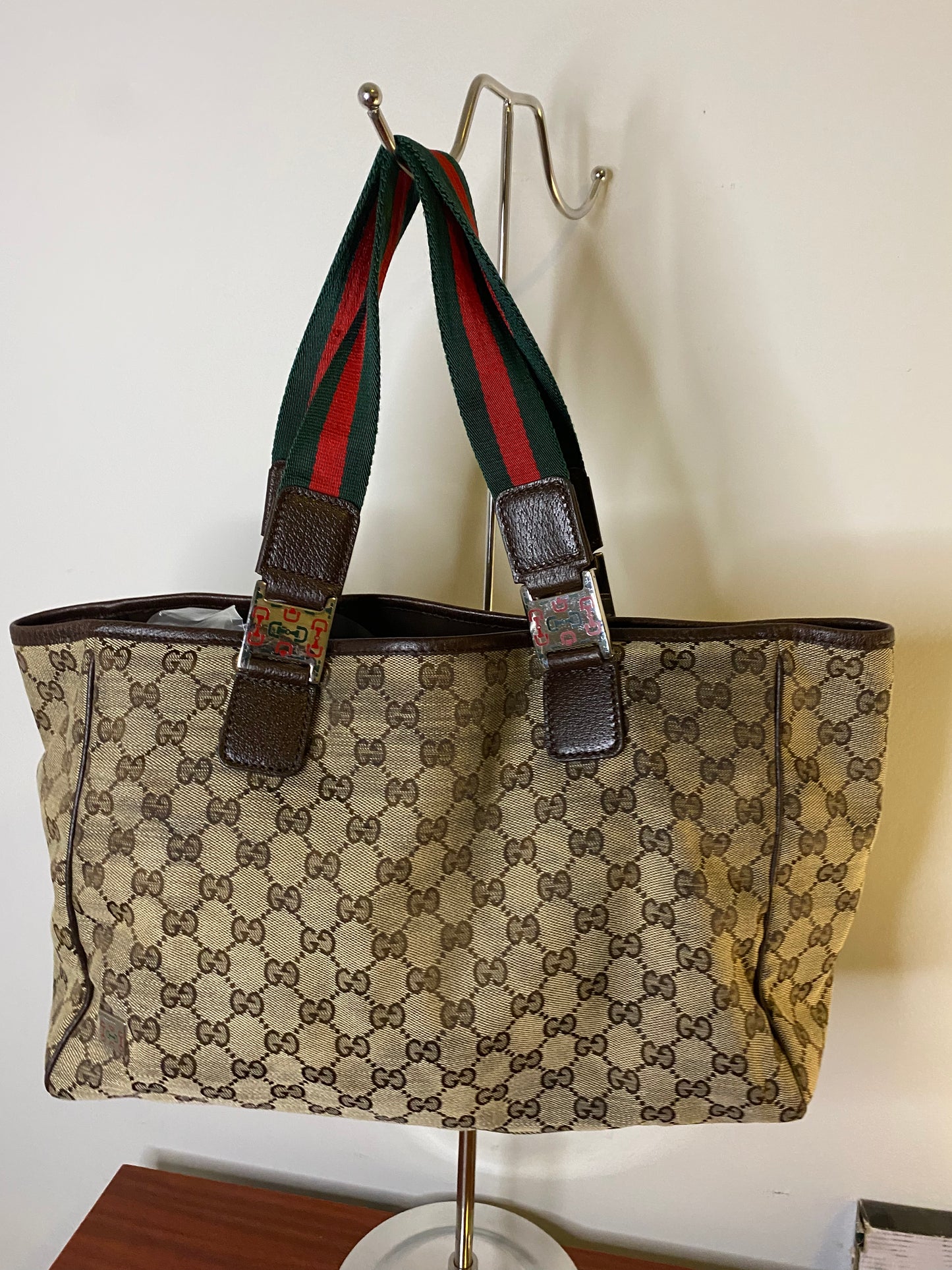 Pre-owned Brown Gucci Monogram Tote Bag