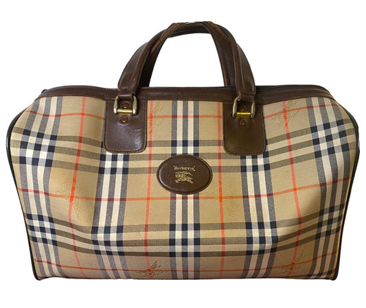 Pre-Owned/Used Vintage Burberry Travel Bag Beige