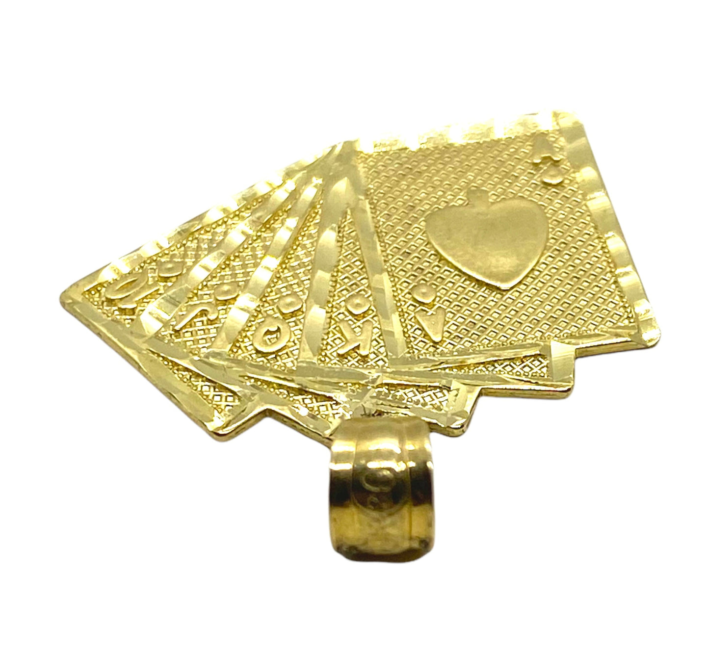 10K Gold Ace Cards Pendant