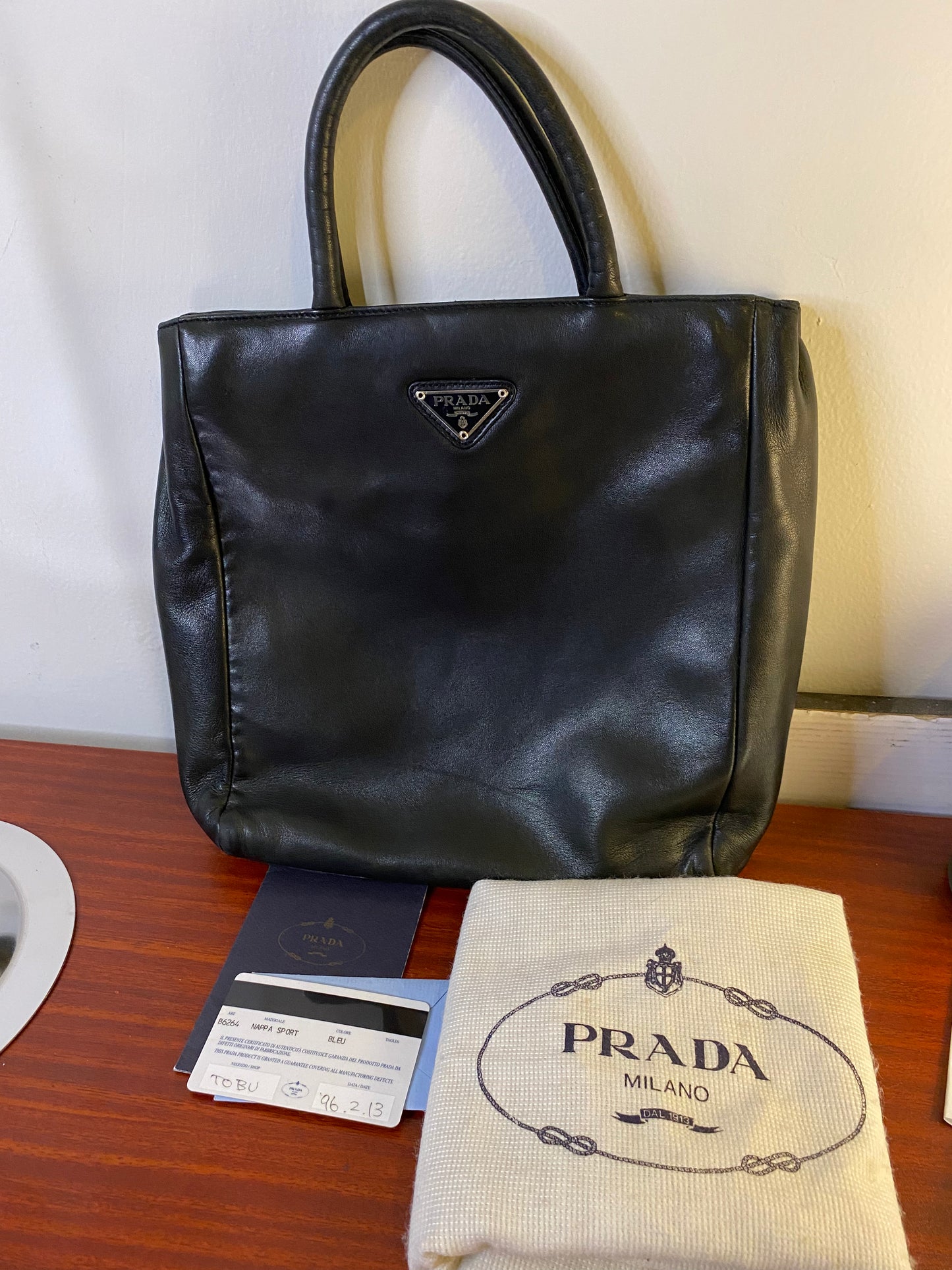 Pre-owned Prada Tessuto Leather Handle Bag